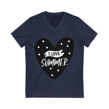 I Love Summer Unisex Short Sleeve V-neck Tshirt