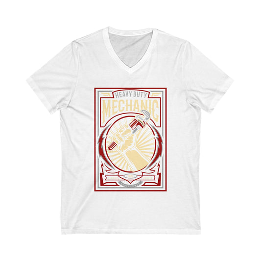 Mechanic Unisex Short Sleeve V-neck Tshirt