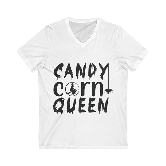 Candy Corn Queen Unisex Short Sleeve V-neck Tshirt