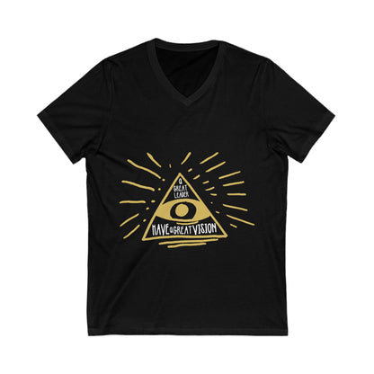 Great Leader, Great Vision Unisex Short Sleeve V-neck Tshirt