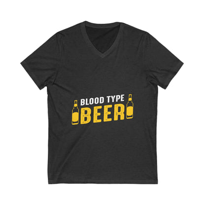 Blood Type Beer Unisex Short Sleeve V-neck Tshirt