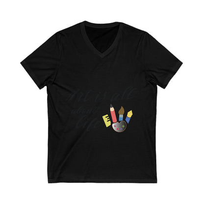 Art Is Life Unisex Short Sleeve V-neck Tshirt