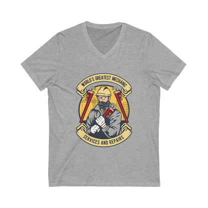 Mechanic Man Unisex Short Sleeve V-neck Tshirt