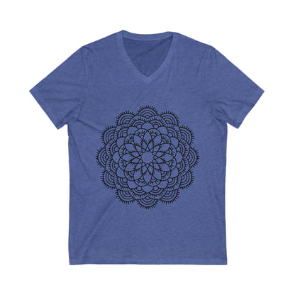 Mandala_100 Unisex Short Sleeve V-neck Tshirt