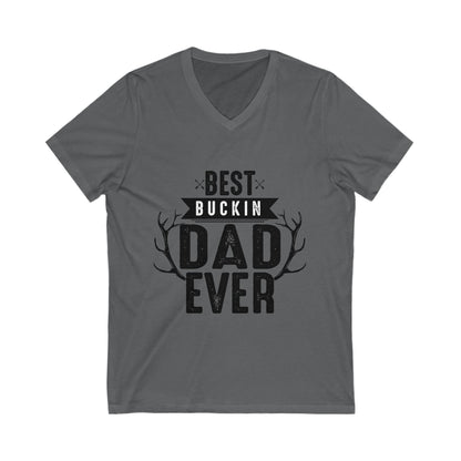 Best Buckin Dad Ever Unisex Short Sleeve V-neck Tshirt