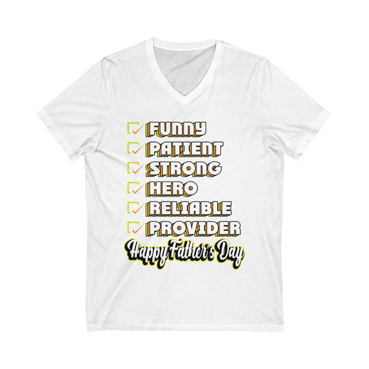 Happy Father'S Day Unisex Short Sleeve V-neck Tshirt