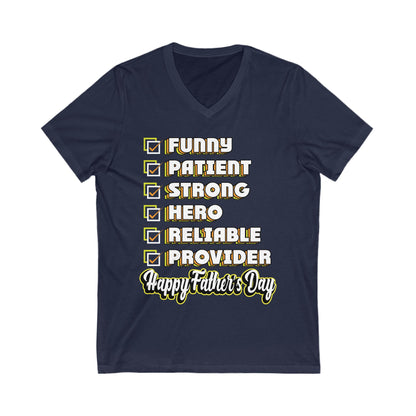 Happy Father'S Day Unisex Short Sleeve V-neck Tshirt