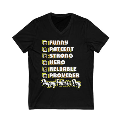 Happy Father'S Day Unisex Short Sleeve V-neck Tshirt