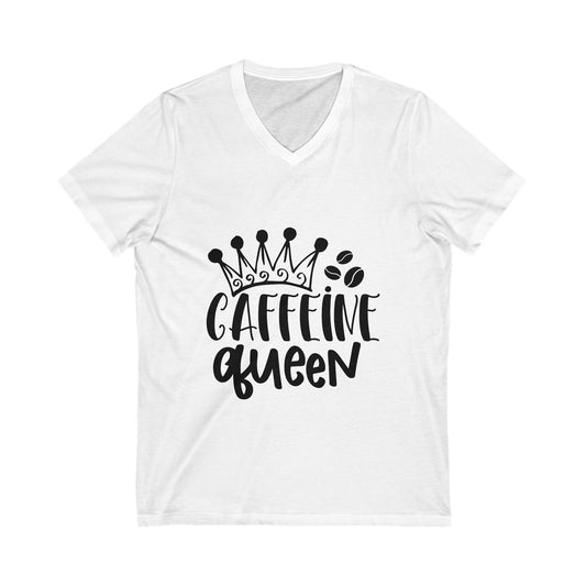 Caffeine Queen Unisex Short Sleeve V-neck Tshirt