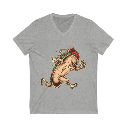 Hot Dog Hero Unisex Short Sleeve V-neck Tshirt