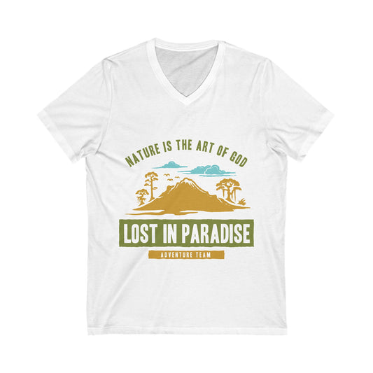 Lost In Paradise Unisex Short Sleeve V-neck Tshirt