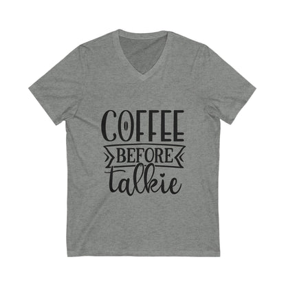 Coffee Before Talkie Unisex Short Sleeve V-neck Tshirt