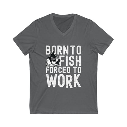 Born To Fish Unisex Short Sleeve V-neck Tshirt