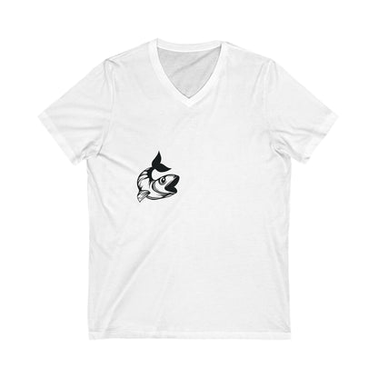 Born To Fish Unisex Short Sleeve V-neck Tshirt