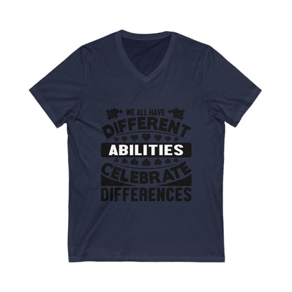 Celebrate Differences Unisex Short Sleeve V-neck Tshirt