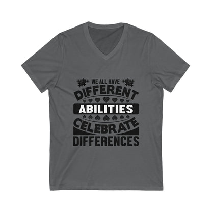 Celebrate Differences Unisex Short Sleeve V-neck Tshirt