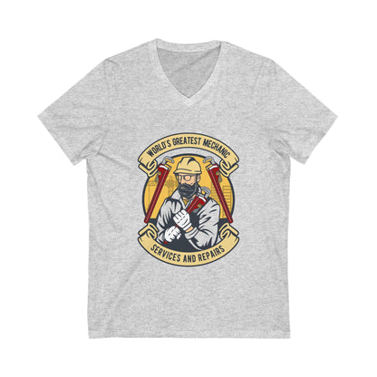 Mechanic Man Unisex Short Sleeve V-neck Tshirt