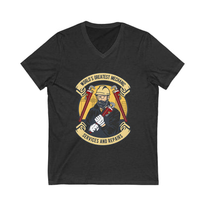 Mechanic Man Unisex Short Sleeve V-neck Tshirt