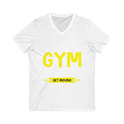 Gym Teacher Get Moving Unisex Short Sleeve V-neck Tshirt
