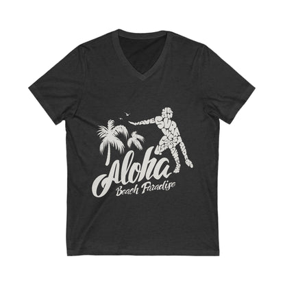 Aloha Beach Paradise Unisex Short Sleeve V-neck Tshirt