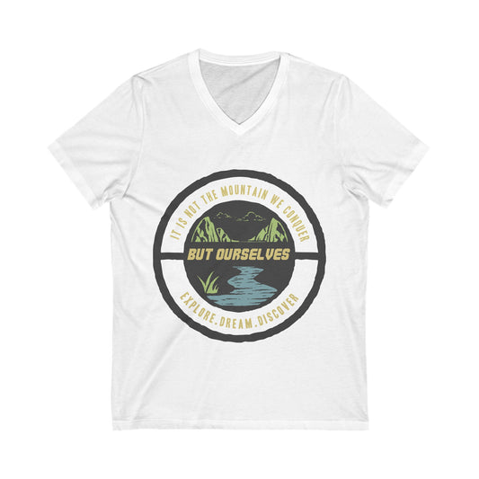 Explore Dream Discover Unisex Short Sleeve V-neck Tshirt