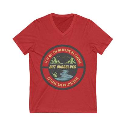 Explore Dream Discover Unisex Short Sleeve V-neck Tshirt