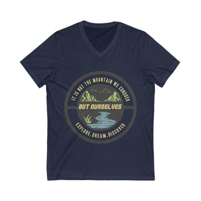 Explore Dream Discover Unisex Short Sleeve V-neck Tshirt