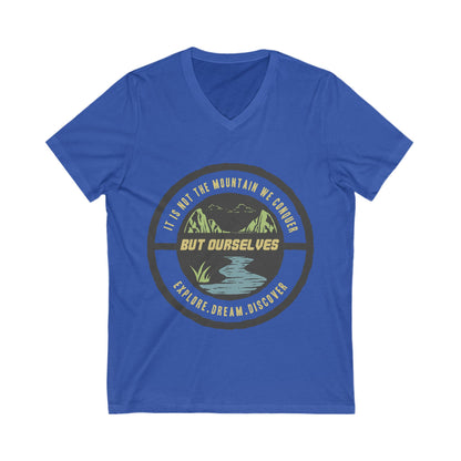 Explore Dream Discover Unisex Short Sleeve V-neck Tshirt