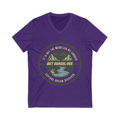 Explore Dream Discover Unisex Short Sleeve V-neck Tshirt