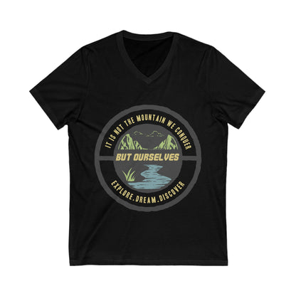 Explore Dream Discover Unisex Short Sleeve V-neck Tshirt