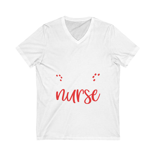 Feel Safe At Night, Sleep With A Nurse Unisex Short Sleeve V-neck Tshirt