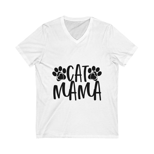 Cat Mama Unisex Short Sleeve V-neck Tshirt