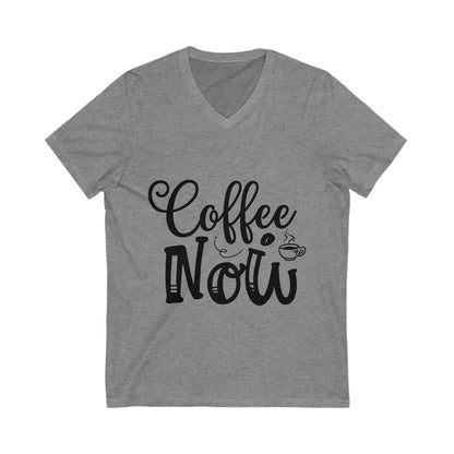 Coffee Now Unisex Short Sleeve V-neck Tshirt