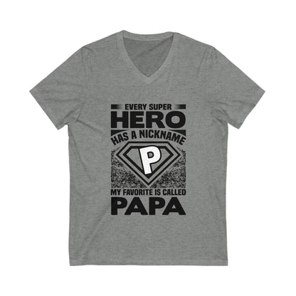 Every Super Hero V-Neck Tee for Papa - Perfect Gift for Father's Day