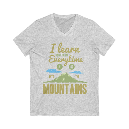 Learn From The Mountains Unisex Short Sleeve V-neck Tshirt