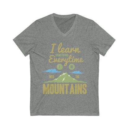 Learn From The Mountains Unisex Short Sleeve V-neck Tshirt