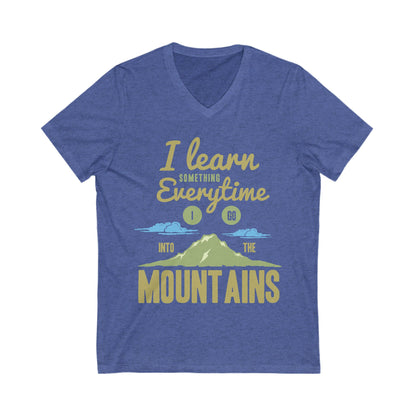 Learn From The Mountains Unisex Short Sleeve V-neck Tshirt