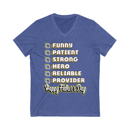 Happy Father'S Day Unisex Short Sleeve V-neck Tshirt