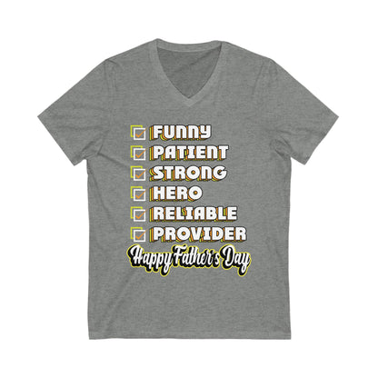 Happy Father'S Day Unisex Short Sleeve V-neck Tshirt