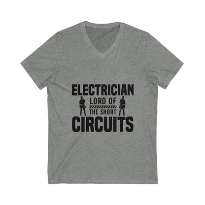 Electrician Lord Of The Shot Circuits Unisex Short Sleeve V-neck Tshirt