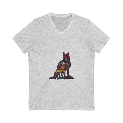 Don'T Be Afraid Just Believe Unisex Short Sleeve V-neck Tshirt