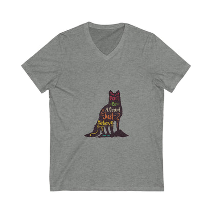 Don'T Be Afraid Just Believe Unisex Short Sleeve V-neck Tshirt