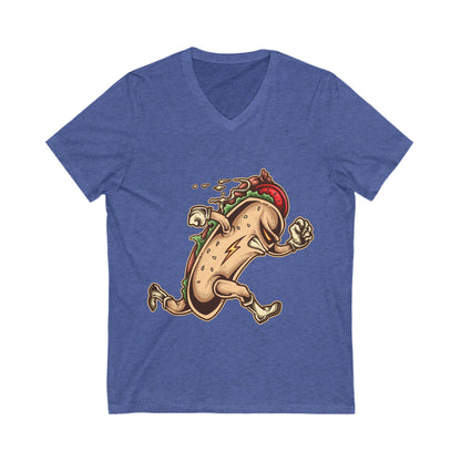 Hot Dog Hero Unisex Short Sleeve V-neck Tshirt