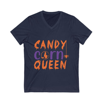 Candy Corn Queeen Unisex Short Sleeve V-neck Tshirt