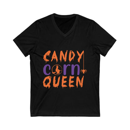 Candy Corn Queeen Unisex Short Sleeve V-neck Tshirt