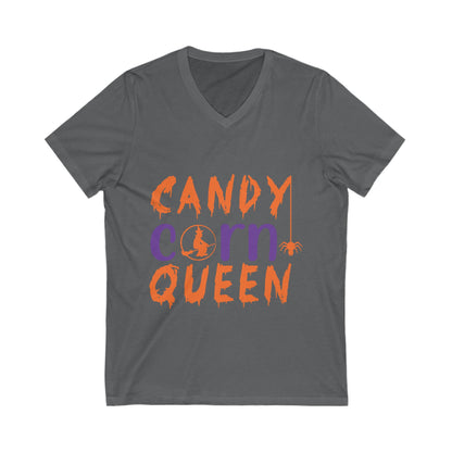 Candy Corn Queeen Unisex Short Sleeve V-neck Tshirt