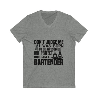 Don'T Judge Me, I Was Born To Be Awesome Unisex Short Sleeve V-neck Tshirt