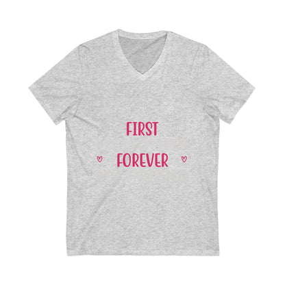 First My Mother Forever My Friend Unisex Short Sleeve V-neck Tshirt