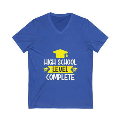 High School Level Complete Unisex Short Sleeve V-neck Tshirt