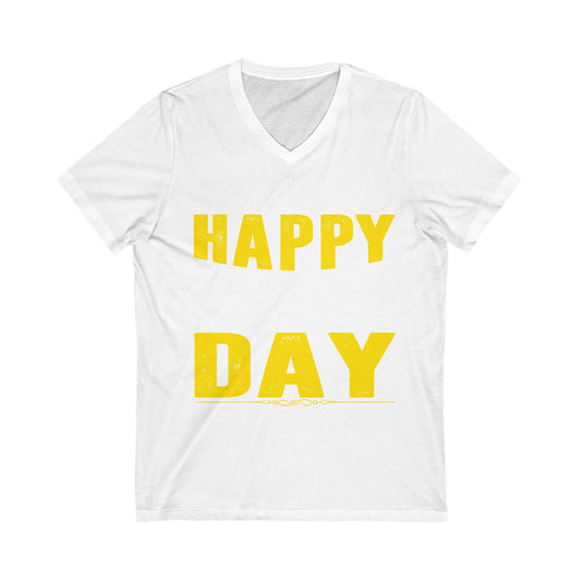 Happy Fathers Day Unisex Short Sleeve V-neck Tshirt